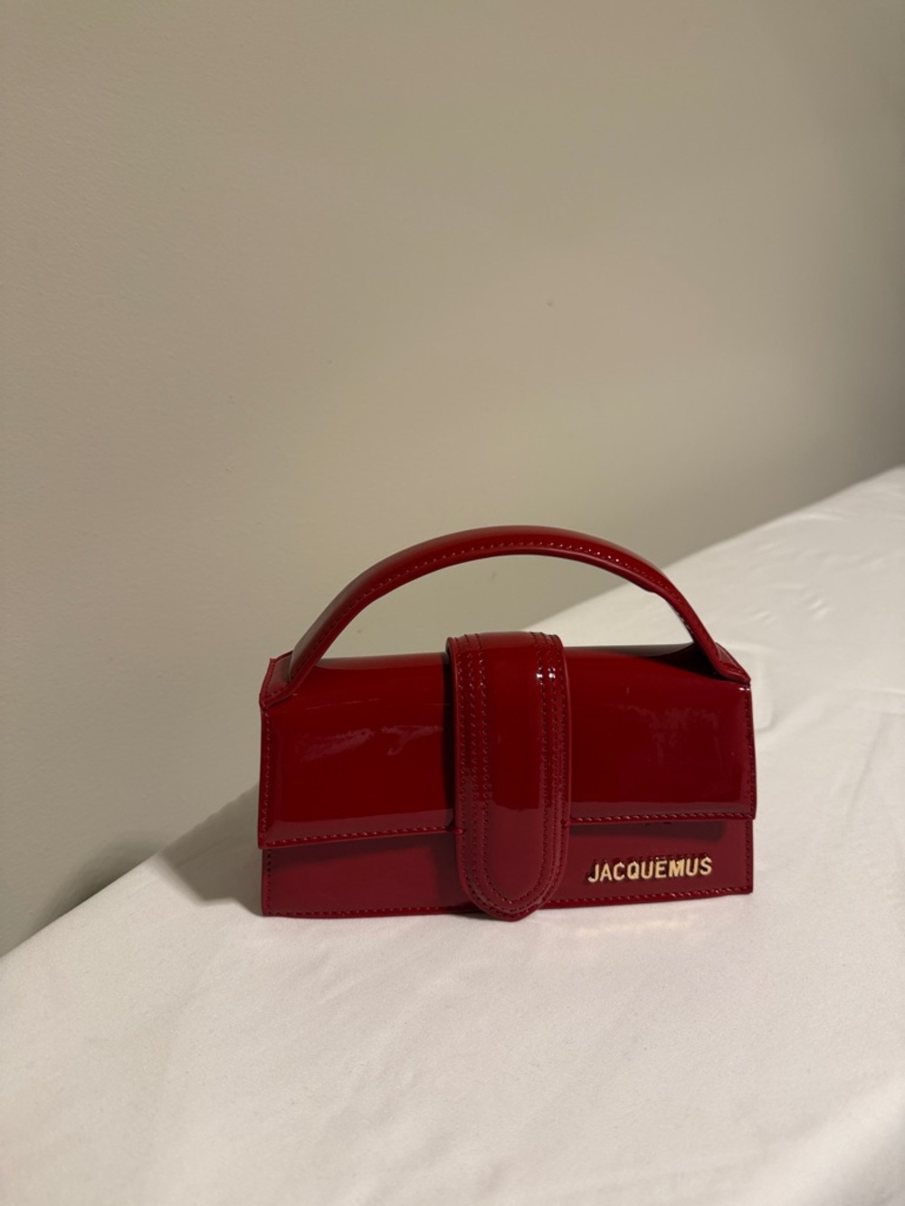 Jacquemus Red Patent Mini Top-Handle Bag